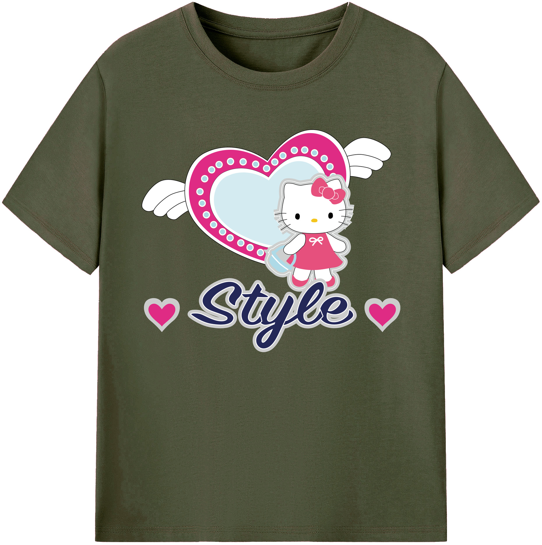 （画像用） Hello Kitty ハローキティ 綿100％ メンズ半袖Tシャツ｜肌触りやわらか＆通気性